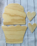 Cupcake Door Hanger January Monthly Wood Kit 2025