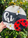 Hi Ladybug Door Hanger April Monthly Wood Kit 2025