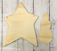 Snowman and Star-DIY-Wood Kit with Napkin