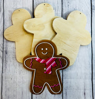 DIY-Gingerbread Ornament-Wood Pack-with BONUS Napkin