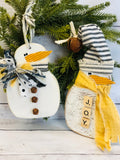 Snowmen Ornament Wood Pack