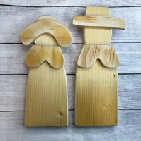 Thanksgiving Pilgrim Shelf Sitters October Monthly Craft Kit – with 1 oz AFK Chalk Paint Wood DIY Decor