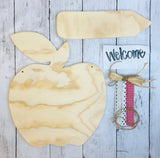 Apple with Pencil-Door Hanger-DIY-Wood Kit