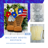 Military Boots Door Hanger May Monthly Wood Kit 2025