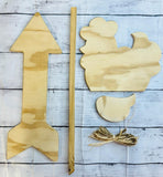 Chicken Garden Stake Wood Kit