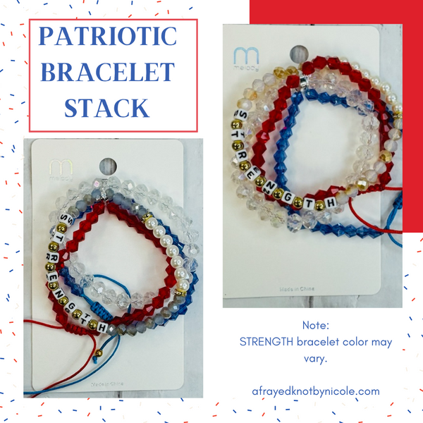 STRENGTH Patriotic Bracelet Stack