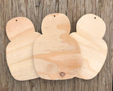 Snowmen Ornament Wood Pack
