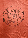 Grateful-Thankful-Blessed-Graphic Tee