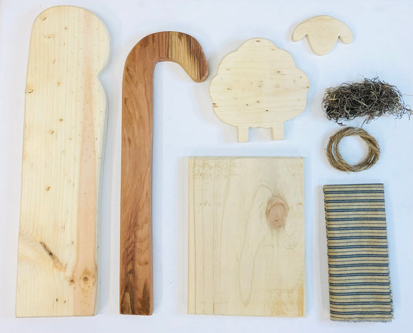 Shepherd and Sheep DIY Wood Kit